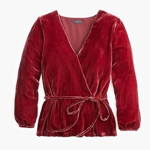 Jcrew Faux-wrap top in drapey velvet